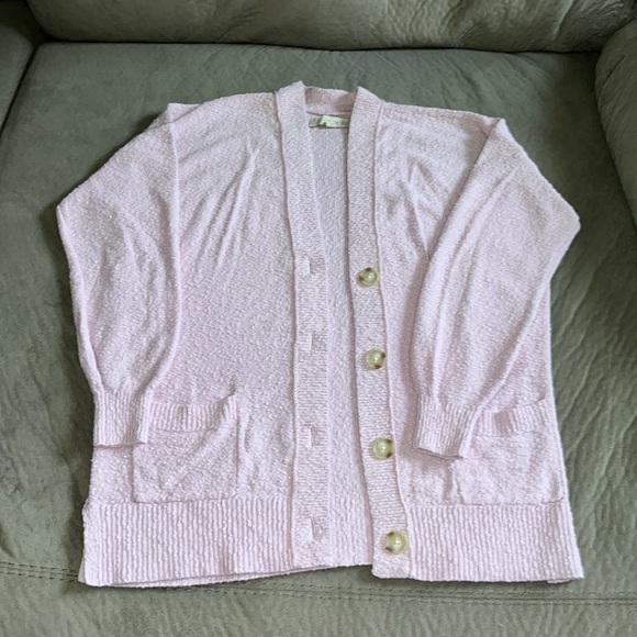 LOFT V-Neck Pocket textured Cardigan, Orchid, Small, preloved #57421 - Picture 3 of 5